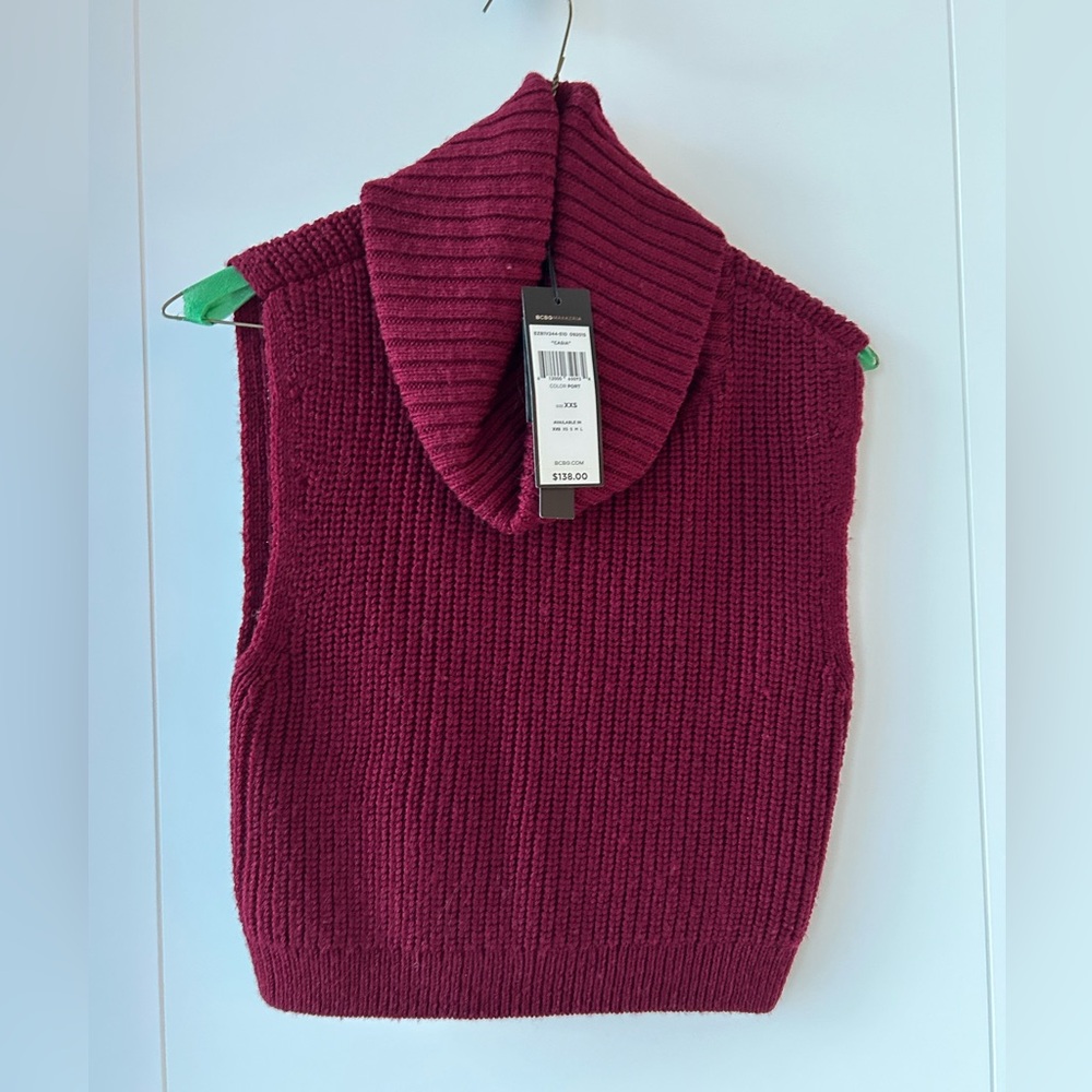 BCBG Burgundy Sweater Vest. **NWT**